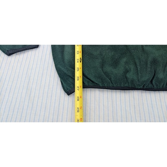 VTG Chaps Ralph Lauren Mens XL Green Fleece Pullover 1/4 Zip Spell Outโ Logo - Picture 10 of 11